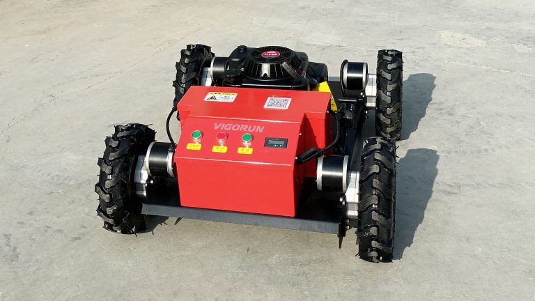wireless radio control robot mower for hills for sale, remote control lawn cutting machine