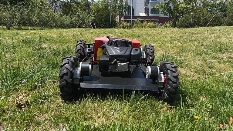 China made cordless robot slope mower, emote control garden grass cutting machine