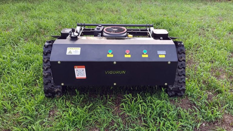 cordless robot remote control lawn mower, chinese best remote control tracked robot mower