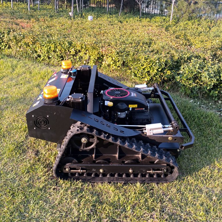 China made radio controlled track mower for sale, chinese best wireless pond weed cutter