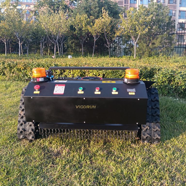 China made RC weed crawler mower for sale, chinese best remote controlled grass trimmer