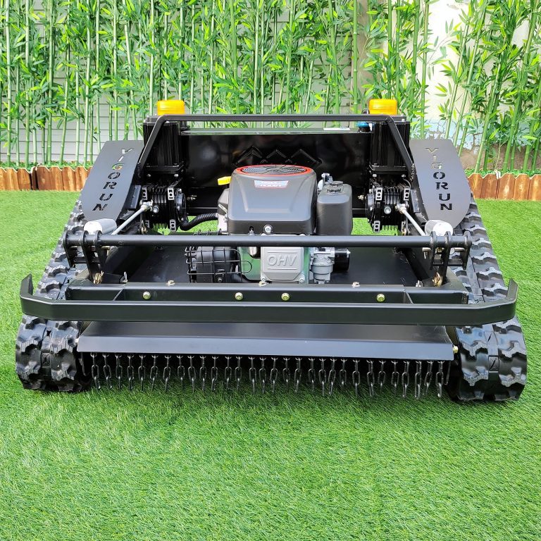 China made remote controlled robot brush cutter for sale, chinese best RC tracked brush mower
