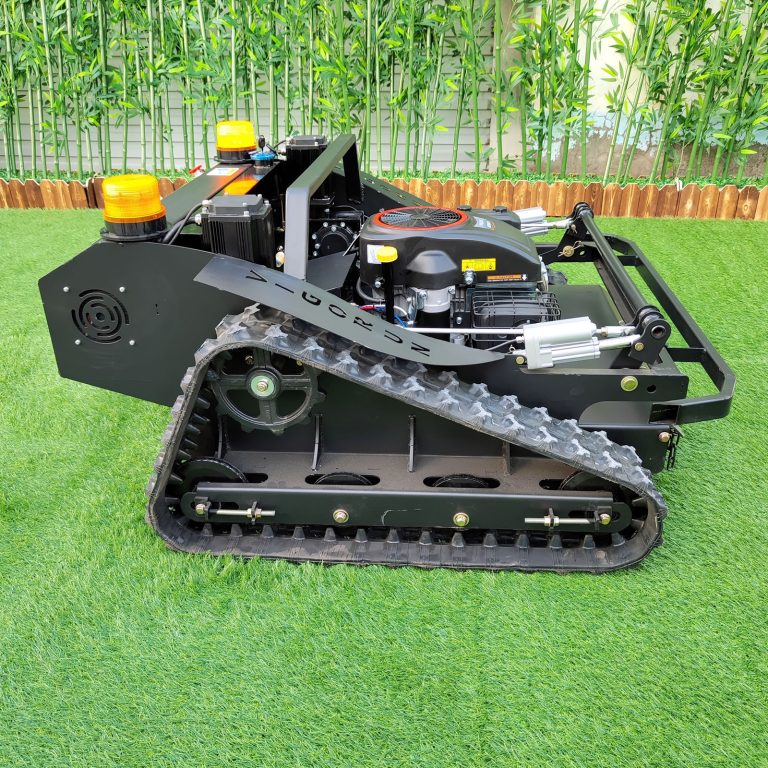 wireless radio control brush cutter cordless, chinese best remotely controlled steep slope mower