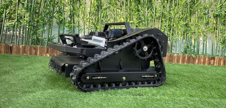 wireless radio control garden grass cutting machine for sale, chinese best RC tracked lawn mower