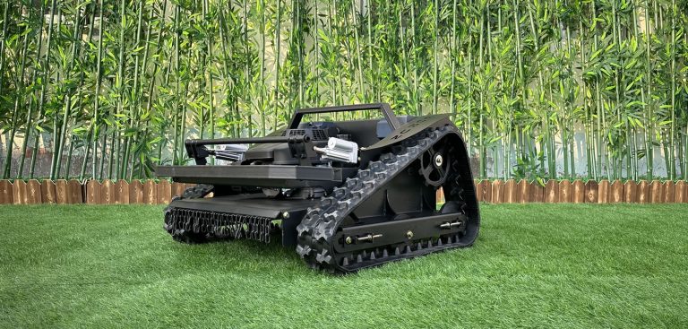 factory direct sales low price community greening remote controlled rubber track lawn mower