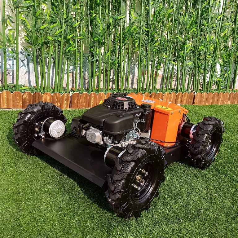 China made RC mower with tracks for sale, chinese best remote controlled pond weed cutter