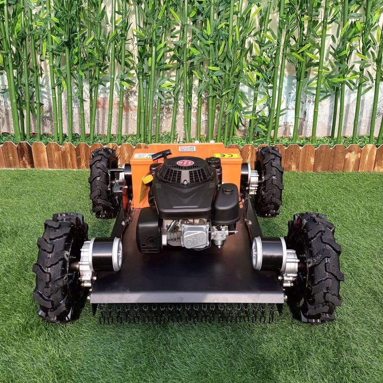 best quality remotely controlled rubber track lawn mower made in China