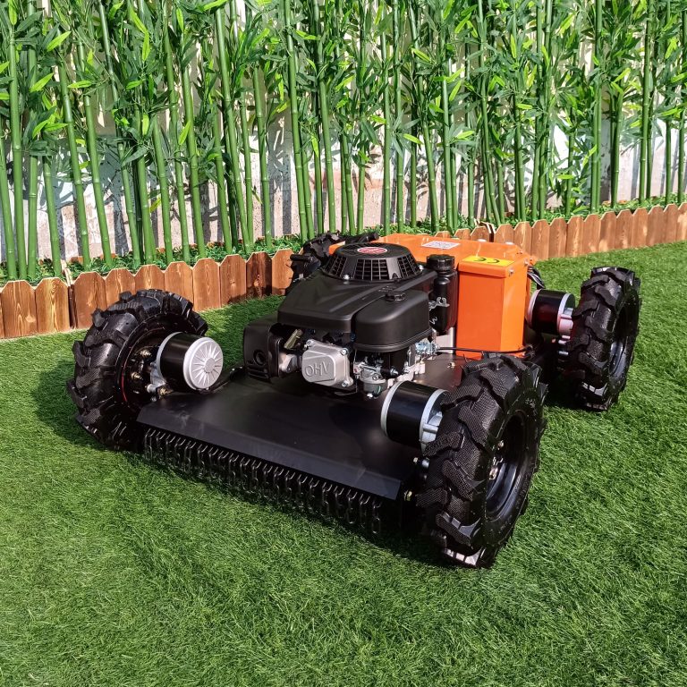 remotely controlled robotic brush mower for sale, chinese best RC robot mower slope
