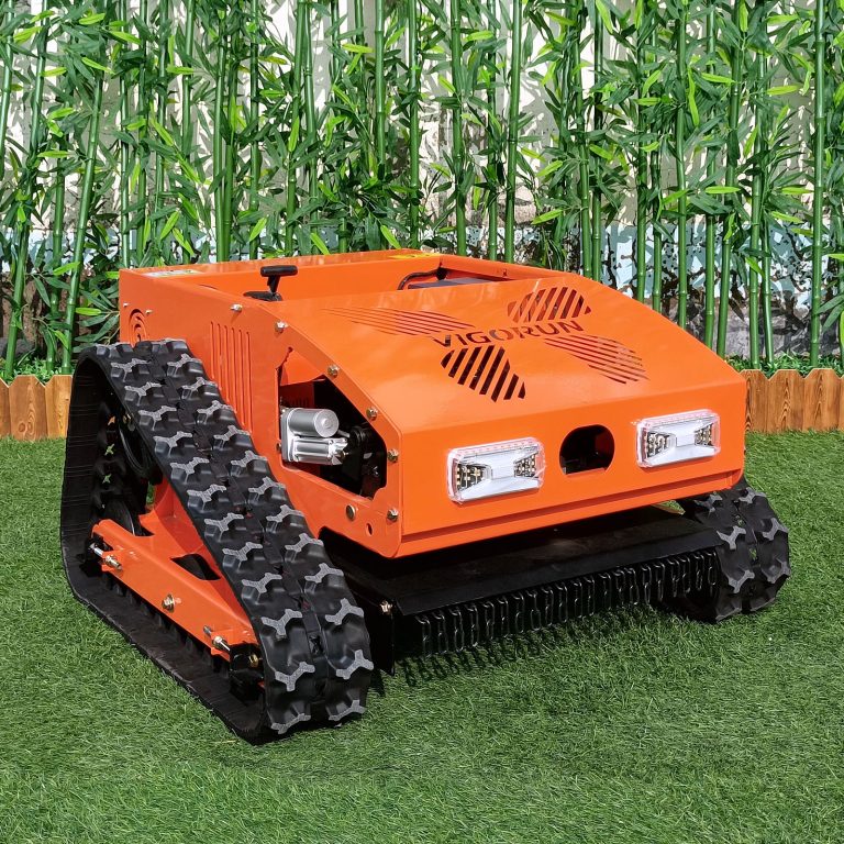 best price China wireless rubber track lawn mower for sale