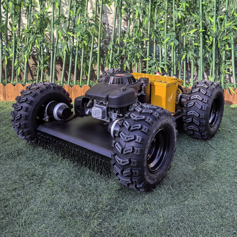 Remotely controlled track-mounted grass crusher China manufacturer, factory direct sales telecontrol weed eater